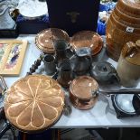 19th Century copper and pewter , to include two co