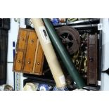 A late 19th century apprentice chest, ebonised ban