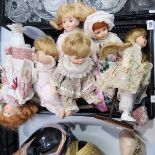 Seven bisque headed dolls from the Promenade and C