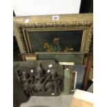 Assorted furnishing pictures, to include an oil still life of flowers, (parcel)