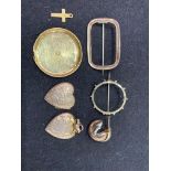 A selection of scrap gold and jewellery components, to include an 18ct gold pocket watch case