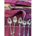 Two boxes of assorted plated flatware, to include Elkington and other kings pattern flatwares