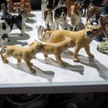 Three Beswick Lioness figures. (3)