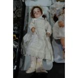 Gebruder Kuhnlenz 165 bisque headed doll, with bi