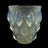 Rene Lalique, a Rampillon opalescent glass vase