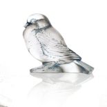 Rene Lalique, a Moineau Fier glass paperweight