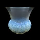 Rene Lalique, a Renoncules opalescent glass vase