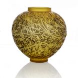 Rene Lalique, a Gui yellow amber glass vase