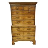 A George III mahogany chest on chest, circa 1810,