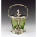 WMF, a Jugendstil silver plated and glass ice buck