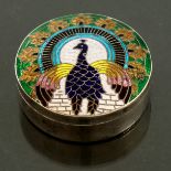 A silver and enamelled box