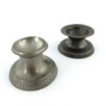 Two 18th century pewter salts, capstan form