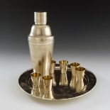 A Chinese export silver cocktail set, Zee Sung, Sh