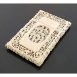 A late 19th Century Chinese ivory calling card cas