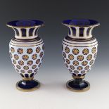 A pair of 19th century Bohemian cased glass vases