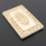 A late 19th Century Chinese ivory calling card cas
