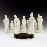 A series of five Chinese blanc de chine figures an