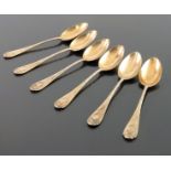 A set of six German silver gilt teaspoons, Lazarus