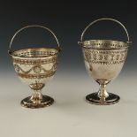 Two George III Old Sheffield Plate sugar baskets