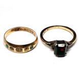 Two gold gem-set rings
