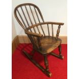 A 19th Century elm and fruitwood child's Windsor r