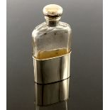 A Continental silver and glass spirit flask