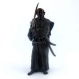 A Japanese bronze study of a Samurai, 20th Century