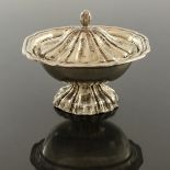 A Continental silver pedestal dish and cover, 18th