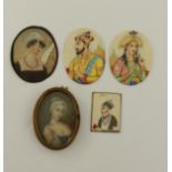 An oval portrait miniature on ivory, late 19th or