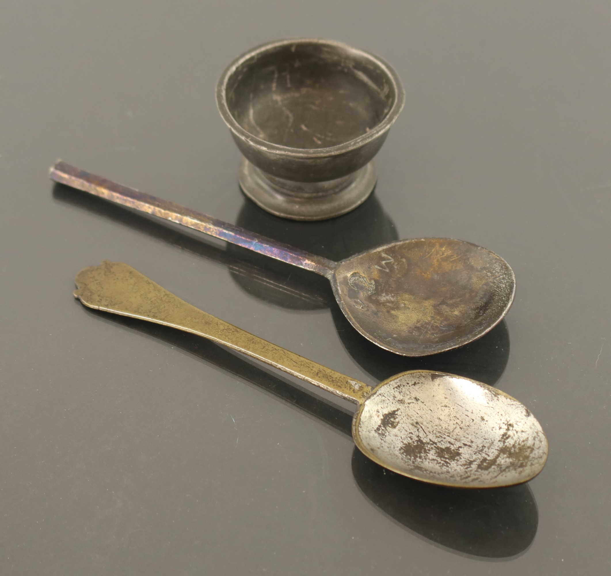 A 17th century excavated Dutch pewter spoon