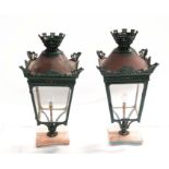 A pair of 19th Century cast lanterns, possibly Fre