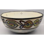 A rare Arts and Crafts Wedgwood lustre bowl, Celtic style banding, lustrous lower, the interior