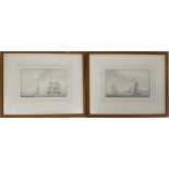 John Bransom (late 18th/early 19th century), Two Small Sailing Craft and British Man-o-War, 1791,
