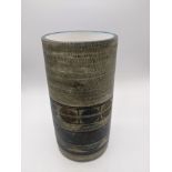 A Troika pottery cylinder vase by Anne Lewis, H.19cm