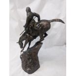 After Frederic Remington (American, 1861-1909), The Mountain Man, bronze sculpture, H.66cm