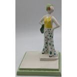 Clarice Cliff Collectors Club by Wedgwood 1999 centenary, Art Deco porcelain figurine, H.16cm