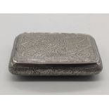 A Persian silver snuff box, 100g, L.8.5cm