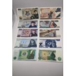 A collection of Harry Potter bank notes