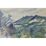 Ronald Ossory Dunlop (Irish, 1894-1973), landscape study, watercolour, signed R Dunlop lower