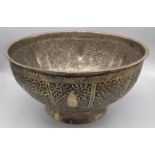 A large 19th century Malay silver bowl (Batil), Malaysia or Indonesia, 250g, H.12.5cm W.25cm