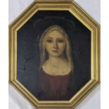 17th/18th century Continental School, a portrait of The Virgin Mary, oil on canvas laid on board,