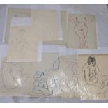 Uli Nimptsch (1897-1977), a collection of 10 female nude drawings