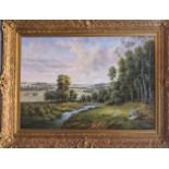 A van Damme (early 20th century Continental School), a country landscape scene, oil on canvas,