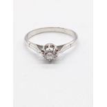 An 18ct white gold and diamond ring, approx .23cts, 1.9g