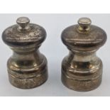 A pair of contemporary silver salt and pepper mills, hallmarked Birmingham, maker PHV & Co., H.8cm