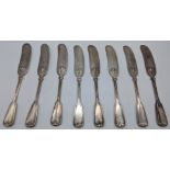 A set of 8 Tiffany & Co. sterling silver butter knives, 190g, L.16.5cm