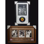 Two Beatles memorabilia frames, limited editions, certificates to verso