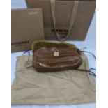 Burberry The Little Crush bag, alligator body with gold mink fur trim and gilt metal hardware, circa