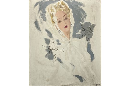 M.Y.Marnier (20th century French, portrait, oil on canvas, monogrammed lower right. - Image 2 of 4