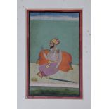 An 18th century Indian gouache on paper of Raja Dhiraj Singh, 2nd Raja of Raghogarh (1697-1726), H.